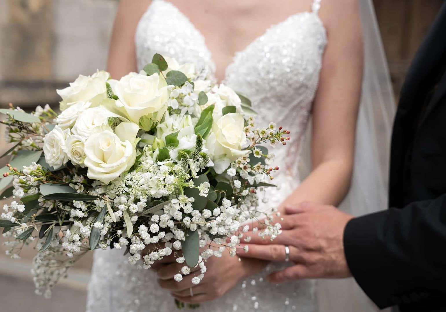 white wedding bouquet