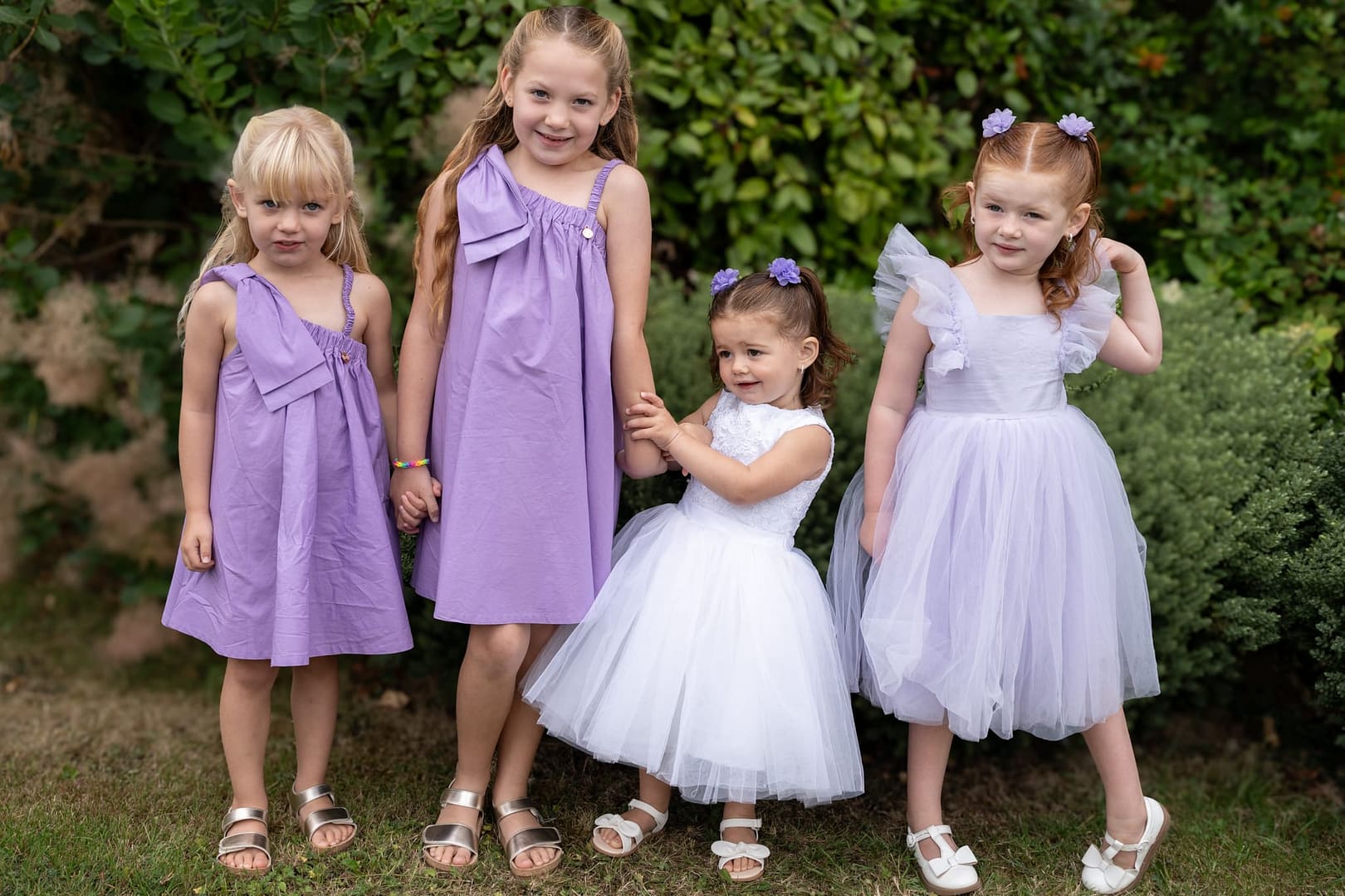 young bridesmaids in pretty dresses
