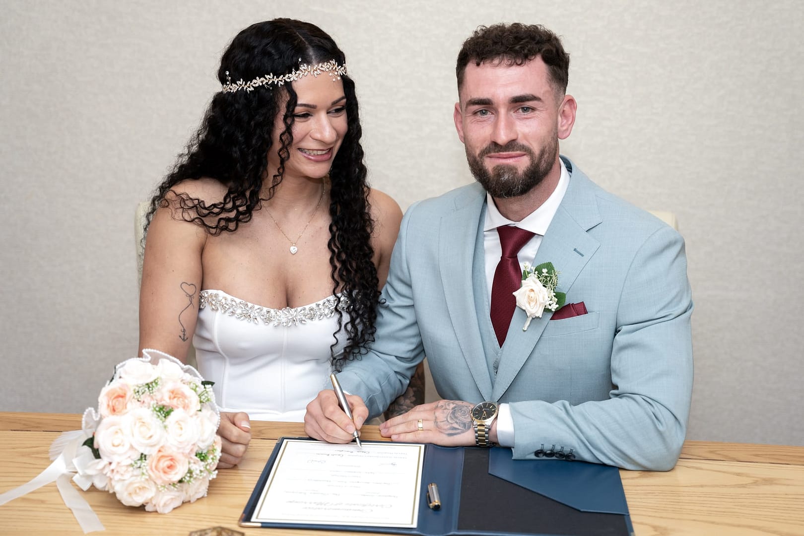 Bride walking down the aisle at Hedsor House – Buckinghamshire wedding photographer