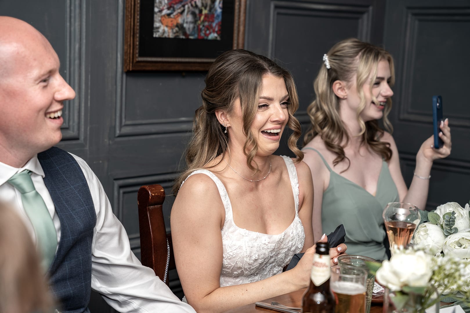 bride crying during speaches