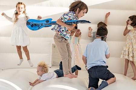 Candid picture of kids smiling and playing together